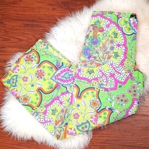Y2k Flat Front Paisley Crops